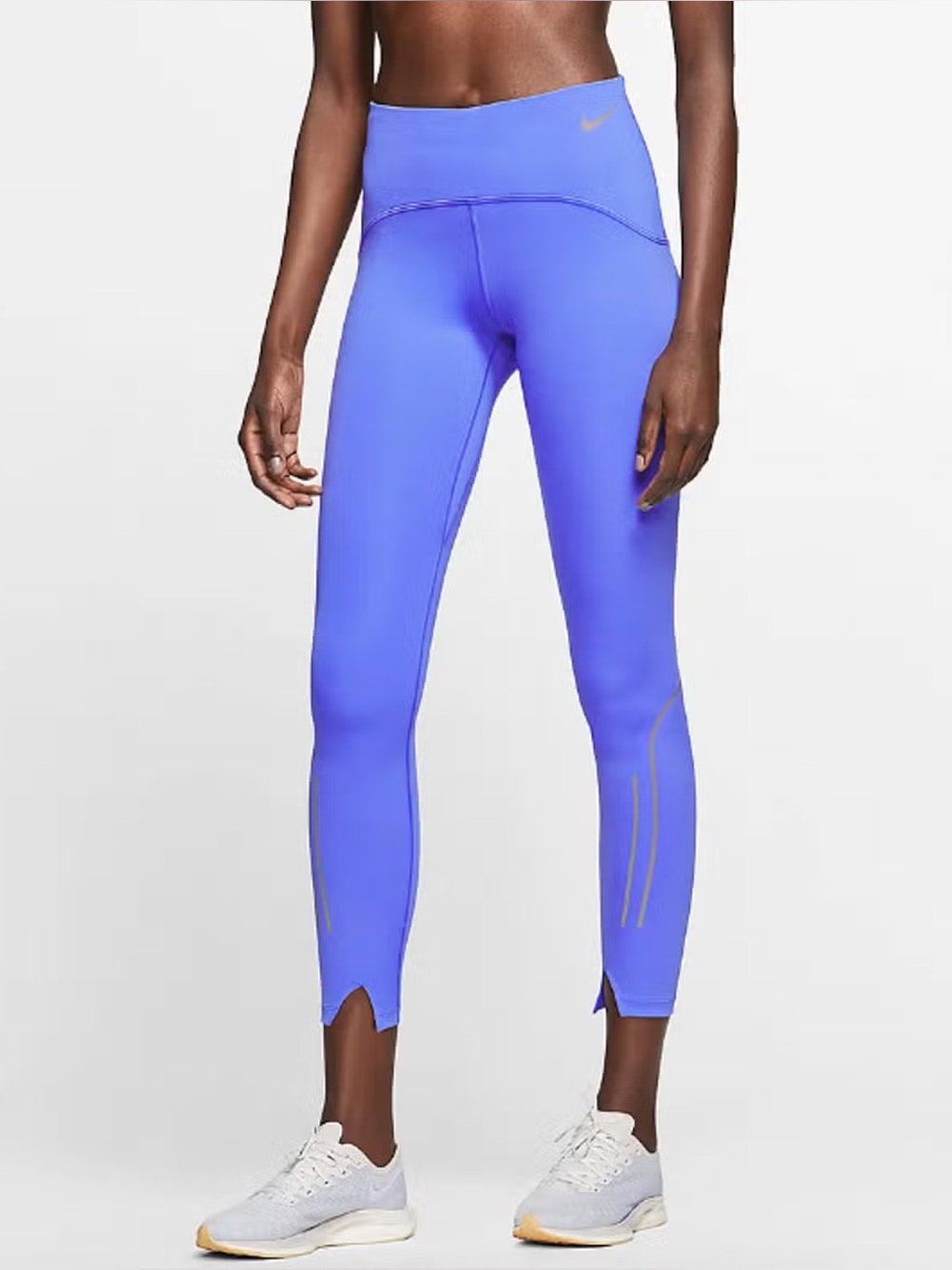 Nike Dri-FIT Women’s Medium Purple Running Leggings Reflective Zip Ankle